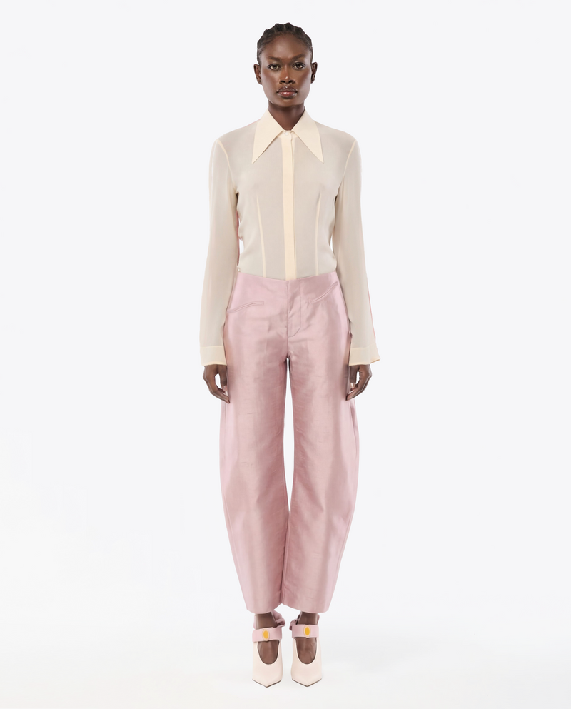 PANTALON ÉVASÉ EN SOIE SHANTUNG