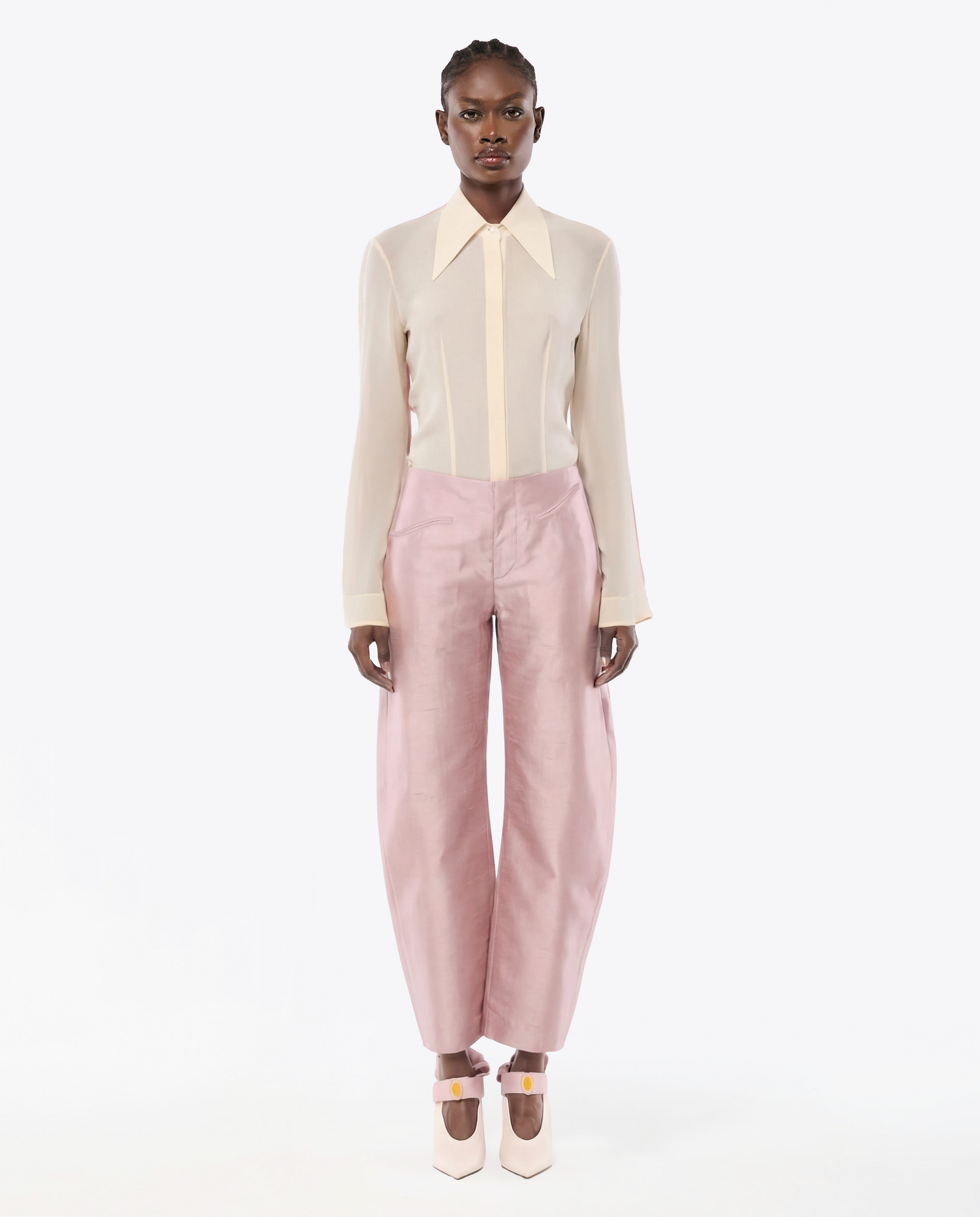 PANTALON ÉVASÉ EN SOIE SHANTUNG