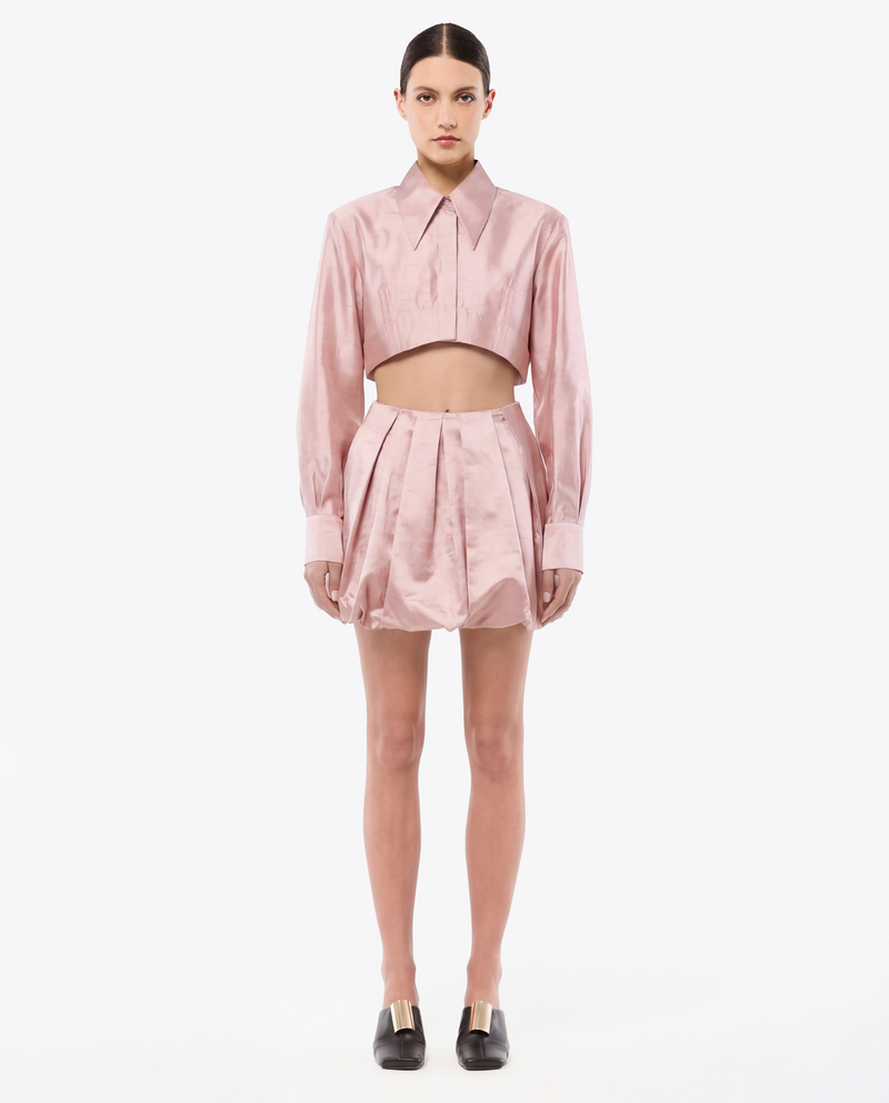 CHEMISE COURTE EN SOIE SHANTUNG