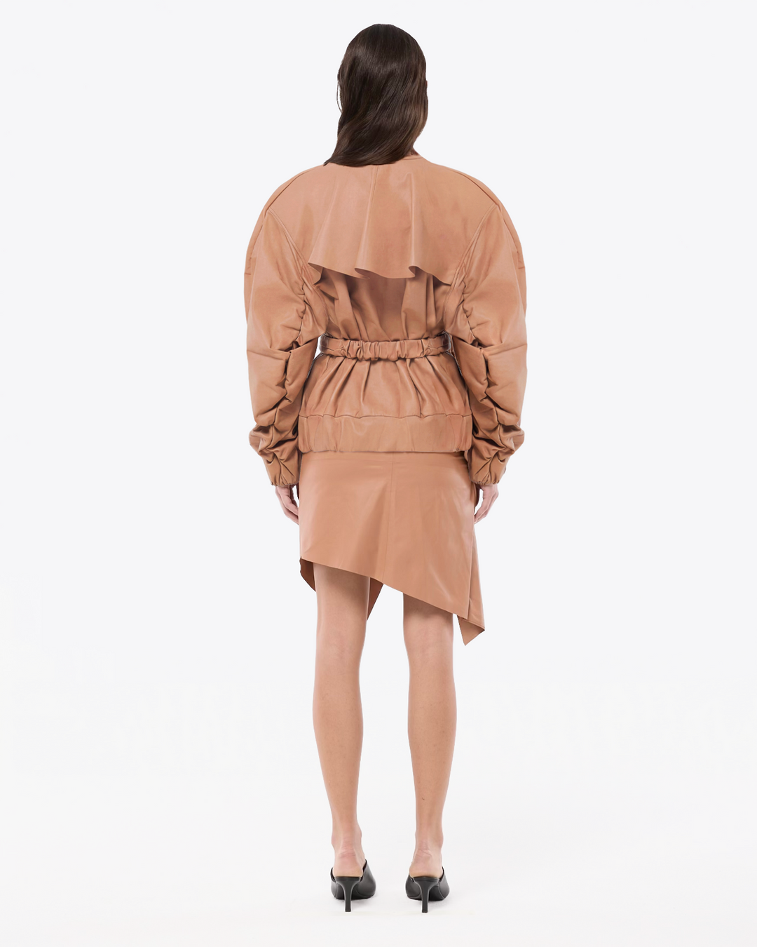 BOMBER DRAPPEGGIATO IN PELLE