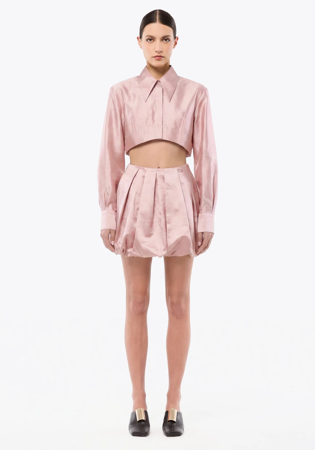 CROPPED SHIRT IN SILK SHANTUNG