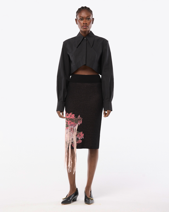 CROPPED SHIRT IN COTTON