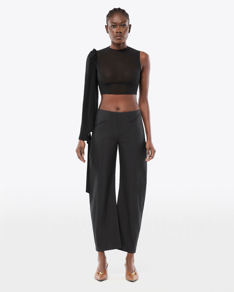 HAUT ASYMÉTRIQUE EN GEORGETTE DE SOIE