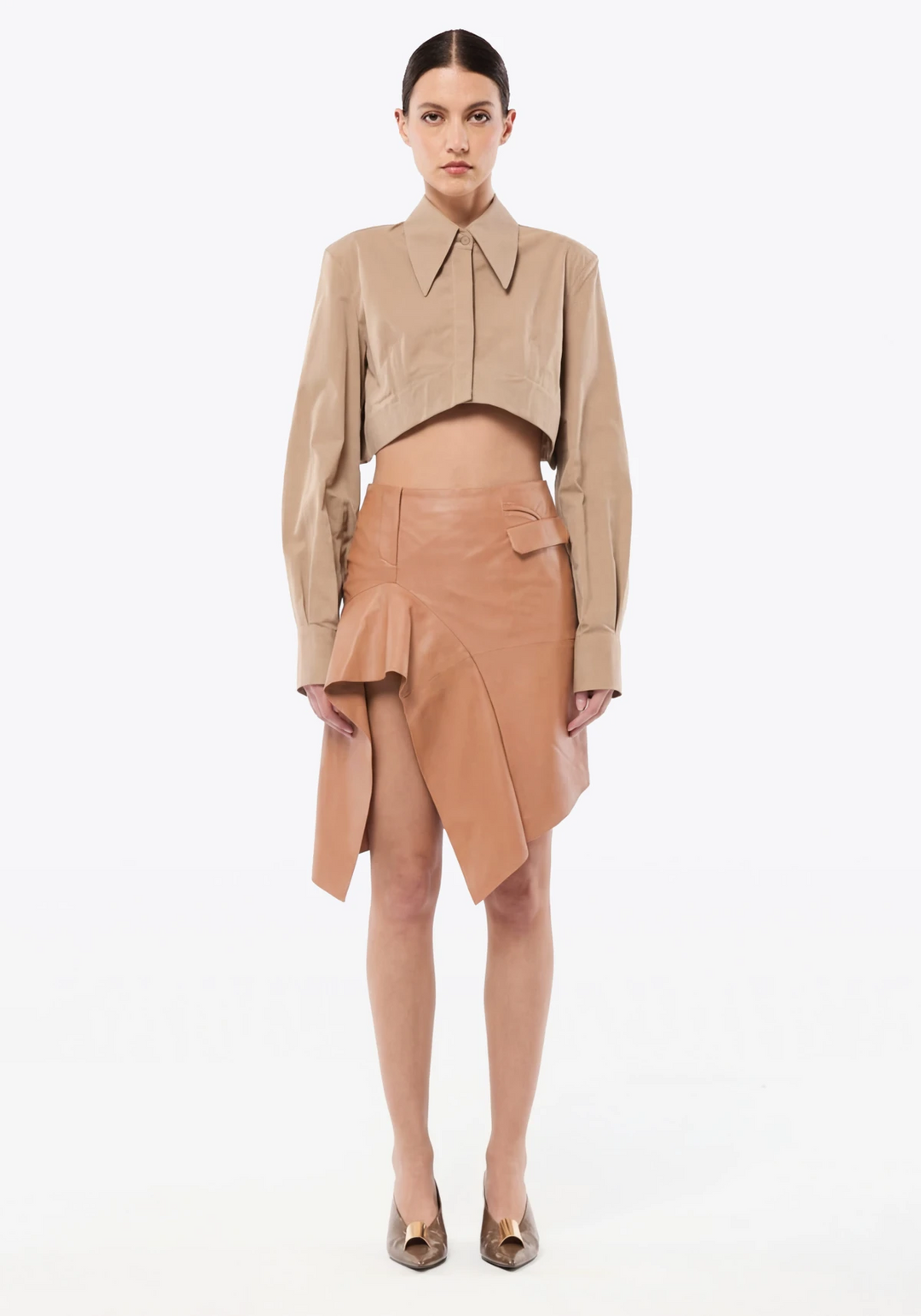 CROPPED SHIRT IN COTTON