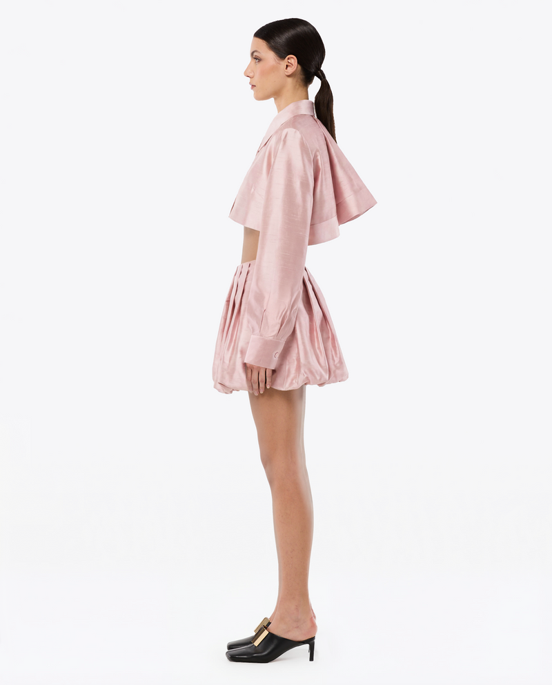 CHEMISE COURTE EN SOIE SHANTUNG