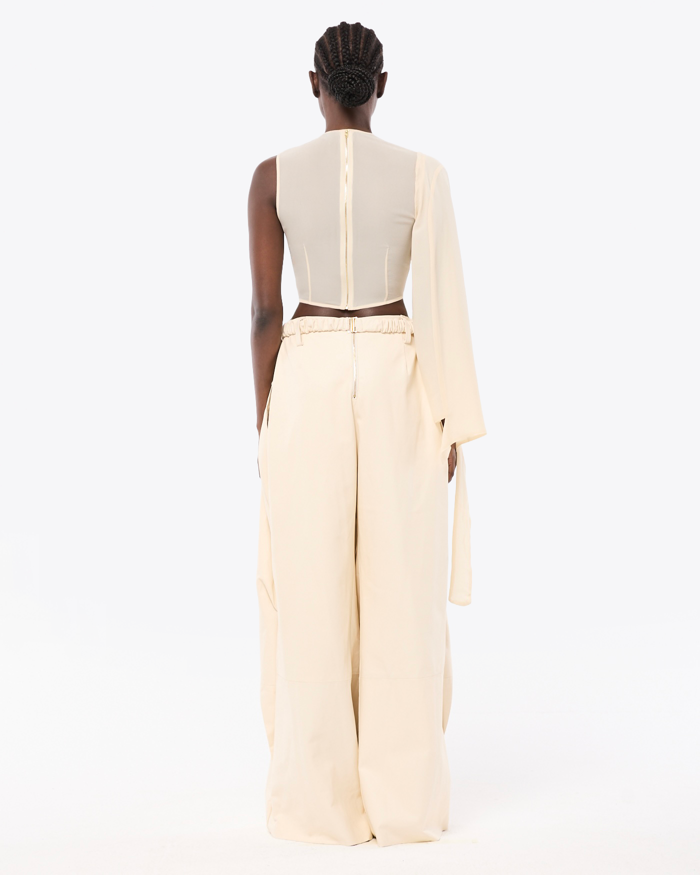 HAUT ASYMÉTRIQUE EN GEORGETTE DE SOIE