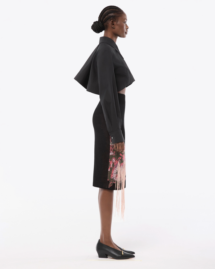 CROPPED SHIRT IN COTTON