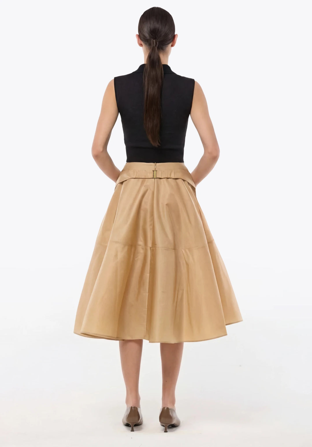 LYRA MIDI SKIRT IN NYLON