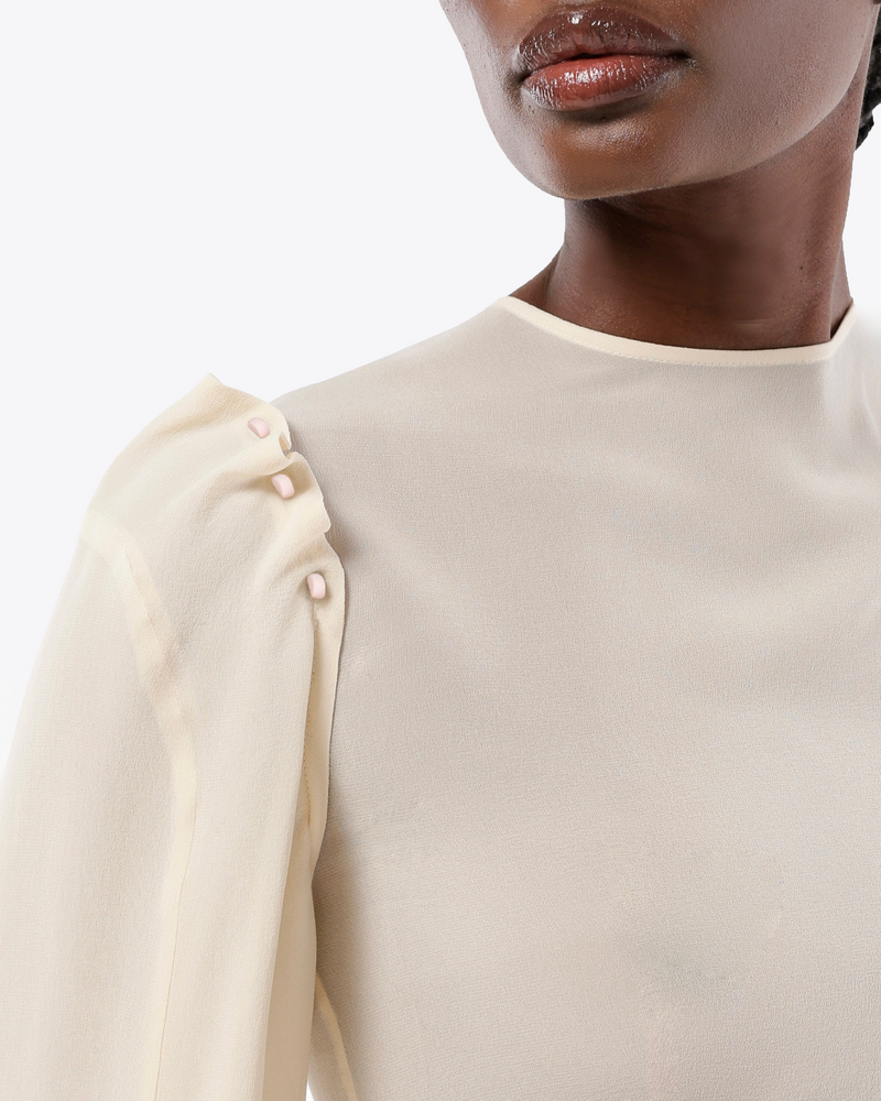HAUT ASYMÉTRIQUE EN GEORGETTE DE SOIE