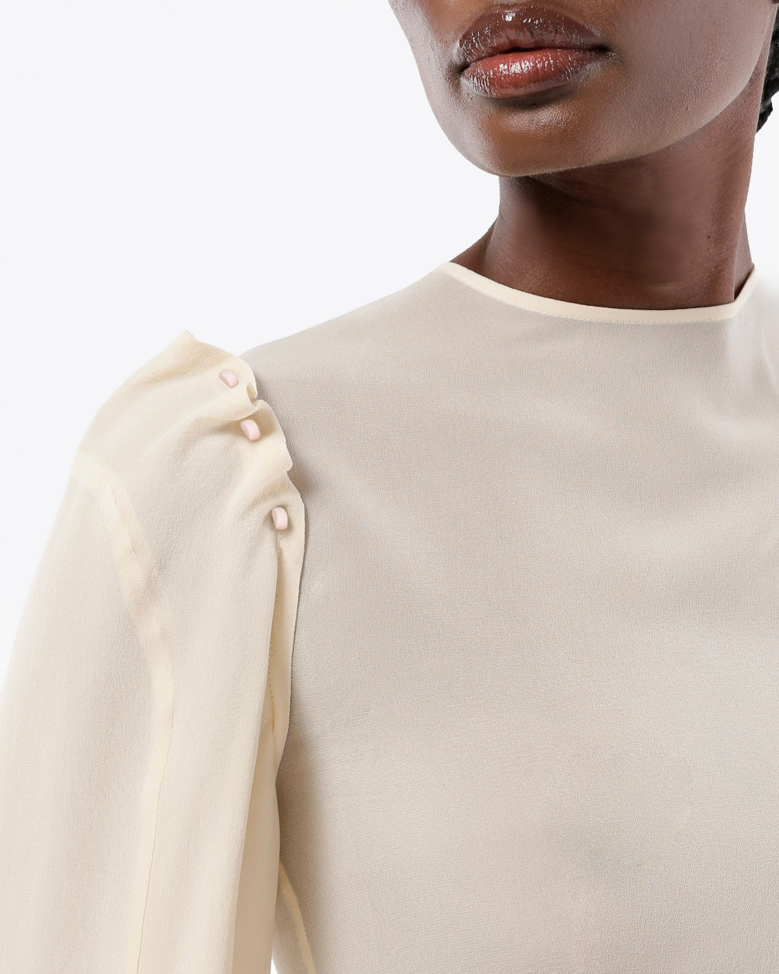 HAUT ASYMÉTRIQUE EN GEORGETTE DE SOIE