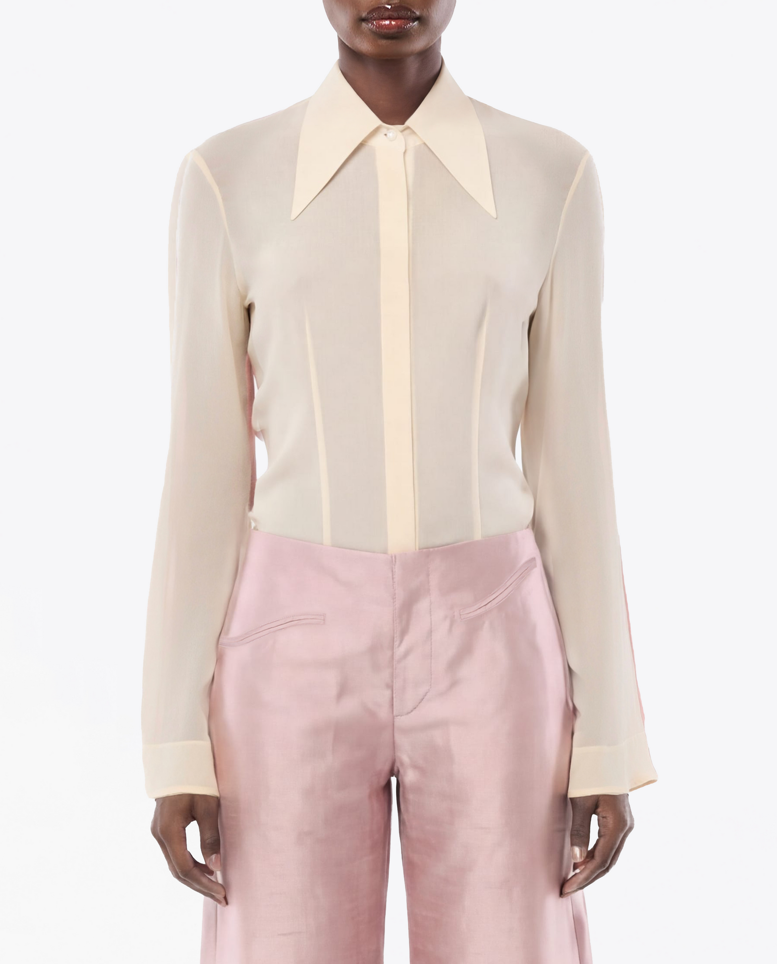 PANTALON ÉVASÉ EN SOIE SHANTUNG