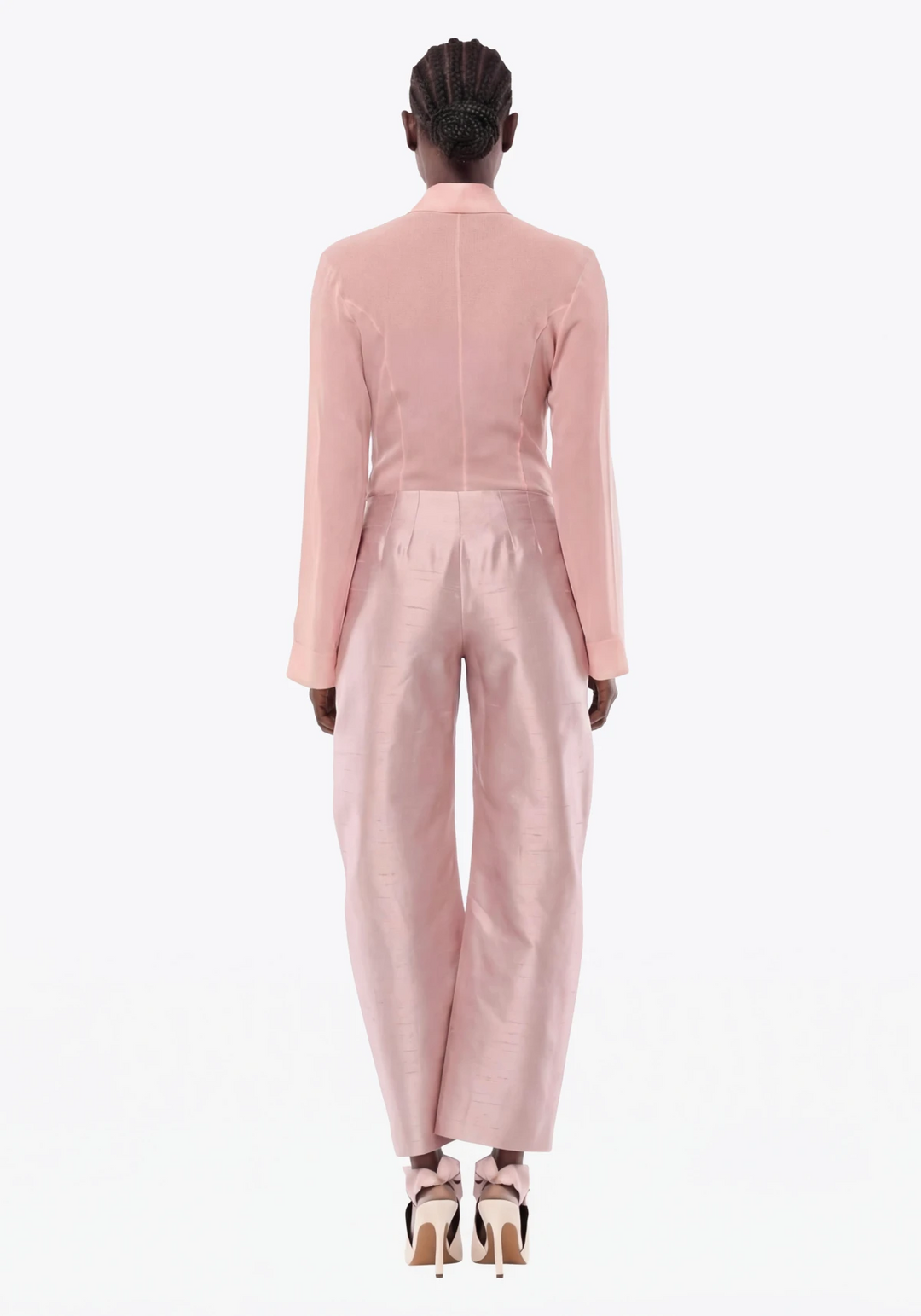 TWO-TONE SHIRT IN GEORGETTE SILK