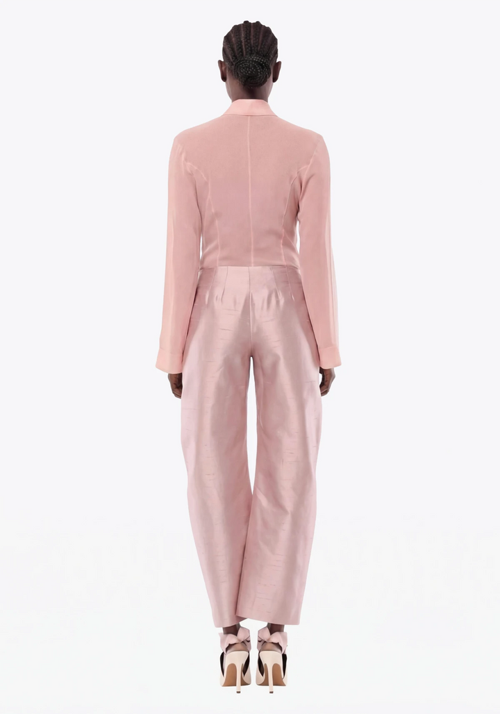 TWO-TONE SHIRT IN GEORGETTE SILK