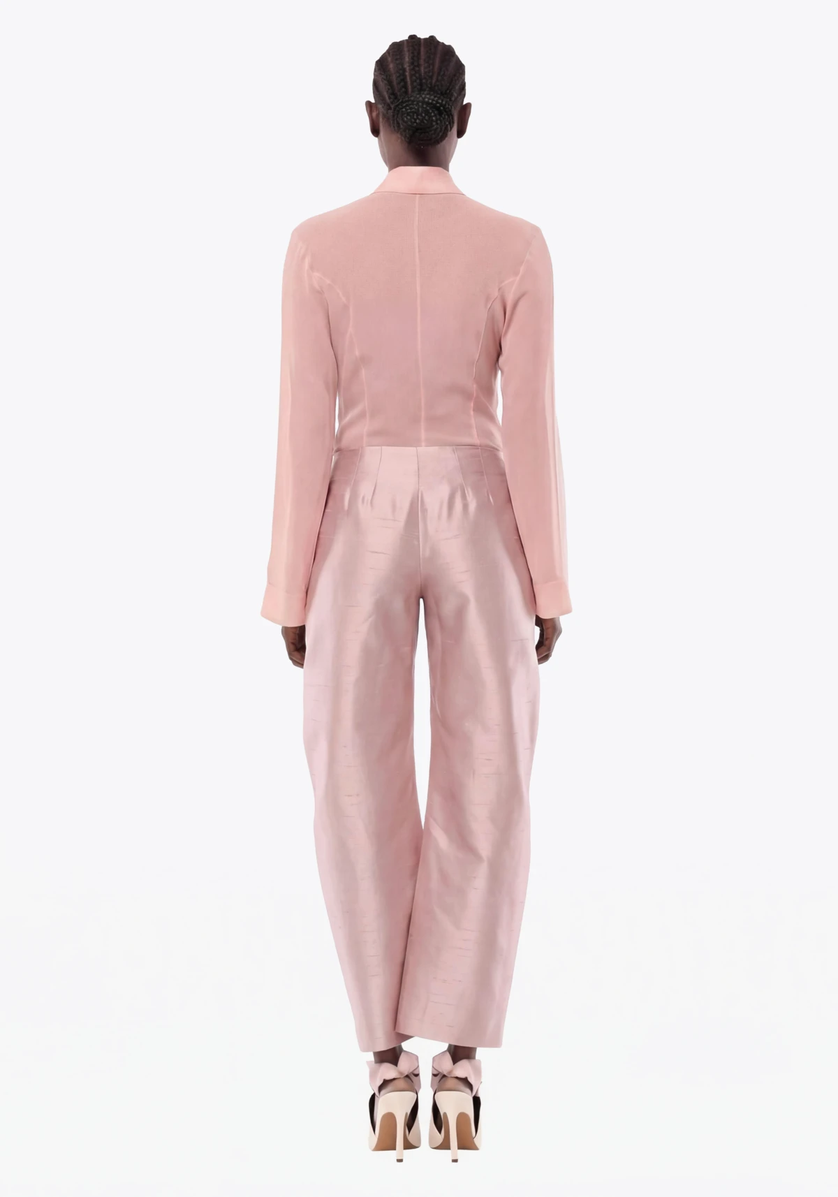 TWO-TONE SHIRT IN GEORGETTE SILK
