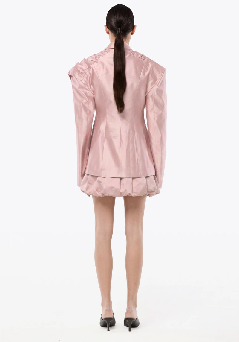 VESTE DRAPÉE EN SHANTUNG DE SOIE