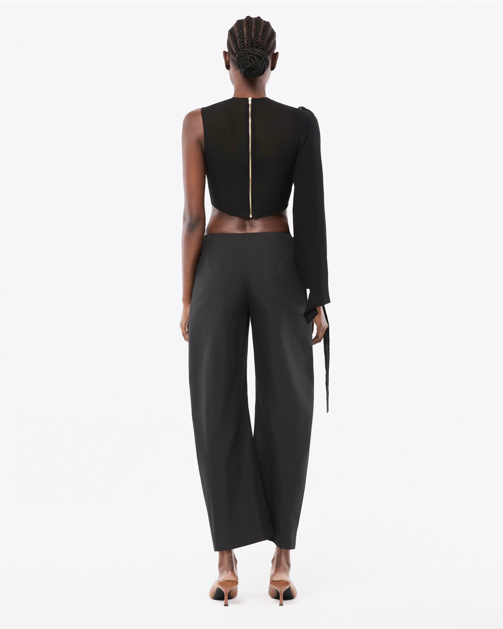 HAUT ASYMÉTRIQUE EN GEORGETTE DE SOIE