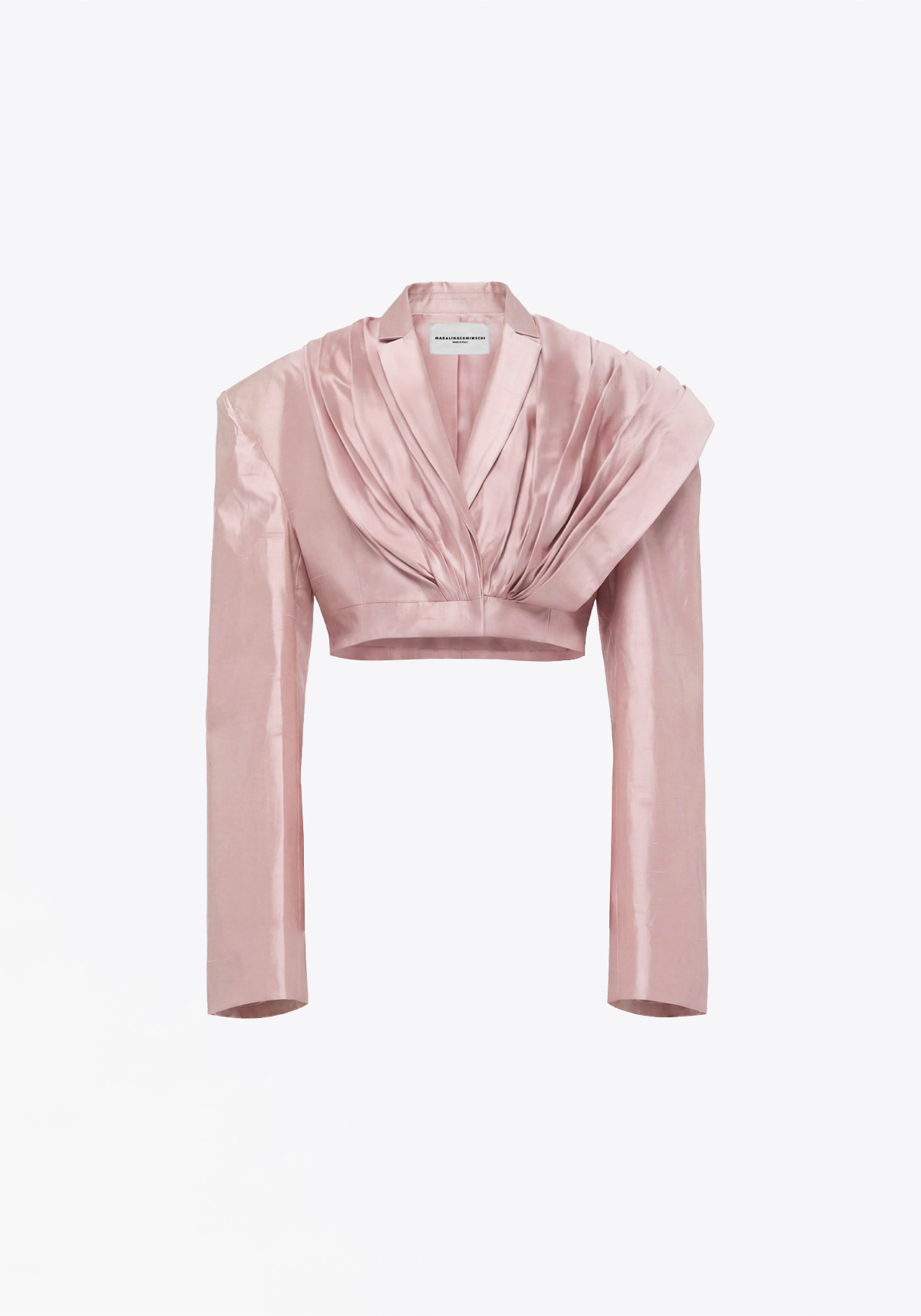 VESTE COURTE DRAPÉE EN SHANTUNG DE SOIE