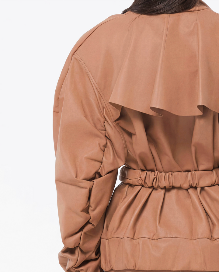 BOMBER DRAPPEGGIATO IN PELLE