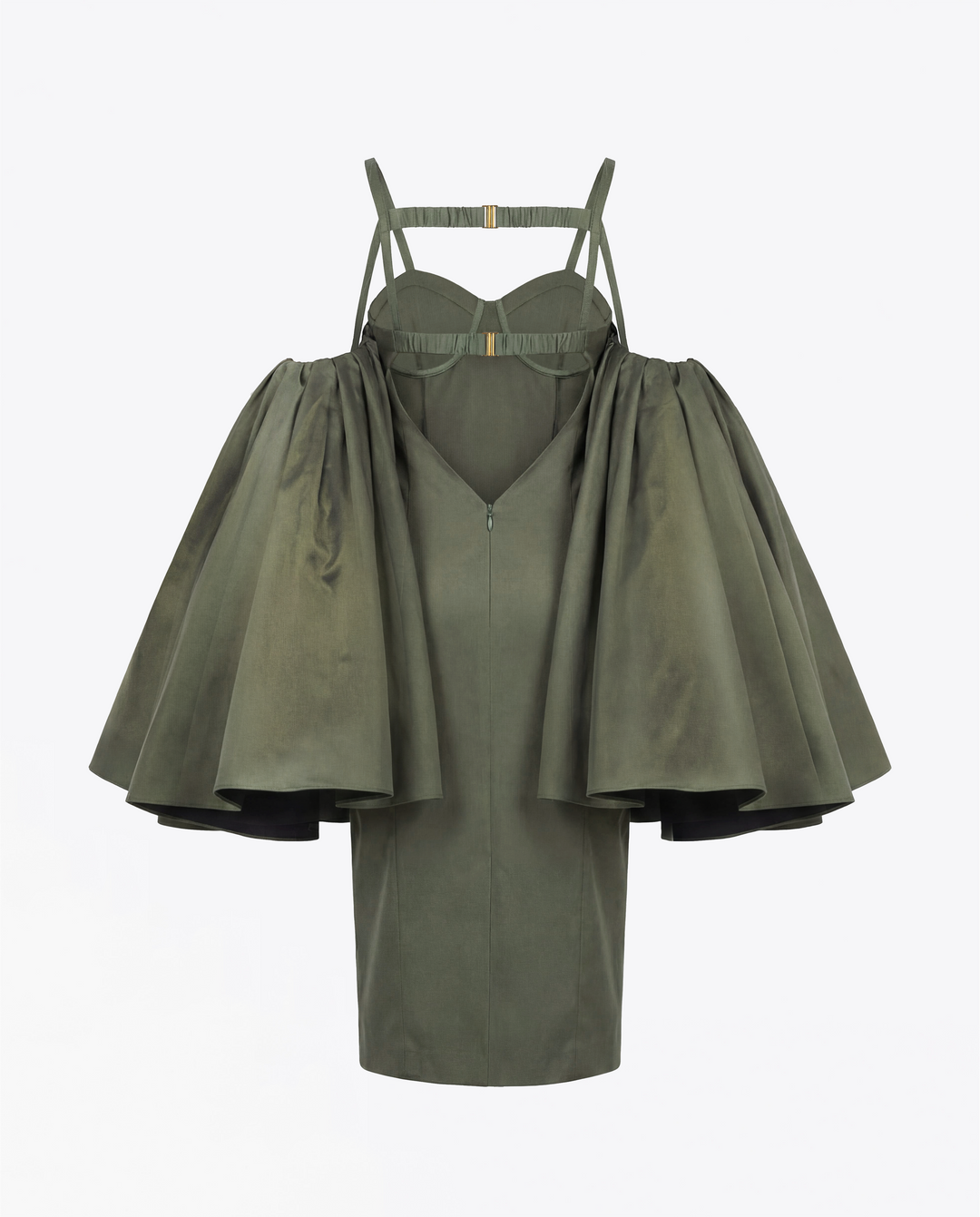 ROBE MIDI DRAPÉE EN SOIE MIKADO