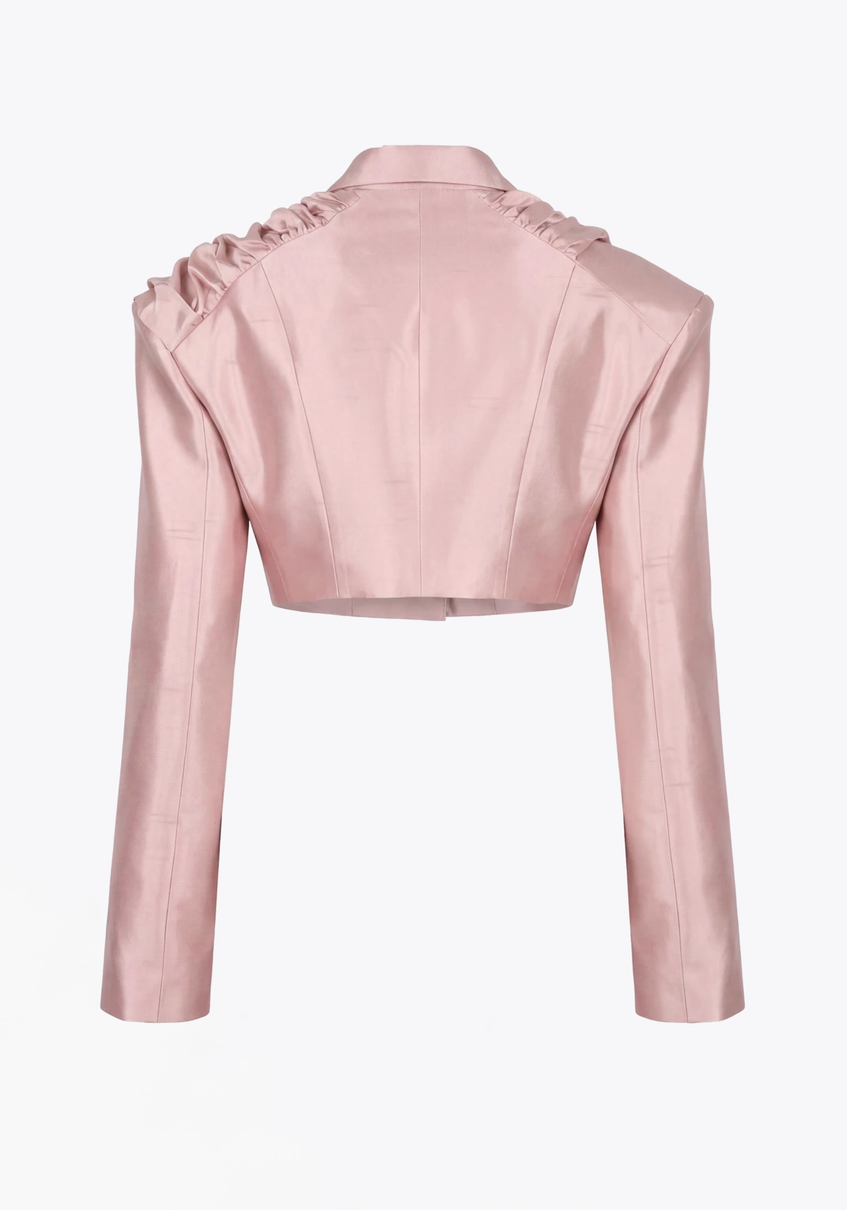 VESTE COURTE DRAPÉE EN SHANTUNG DE SOIE