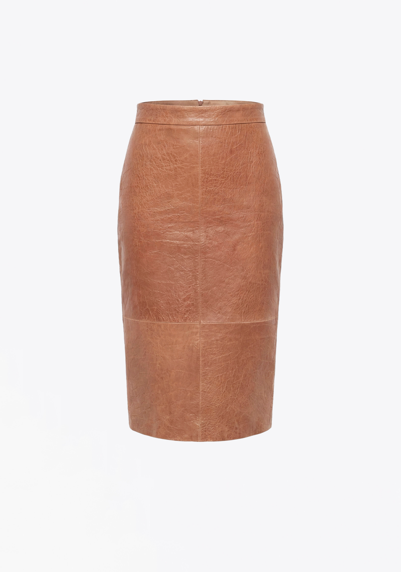 JUPE EN CUIR MIDI