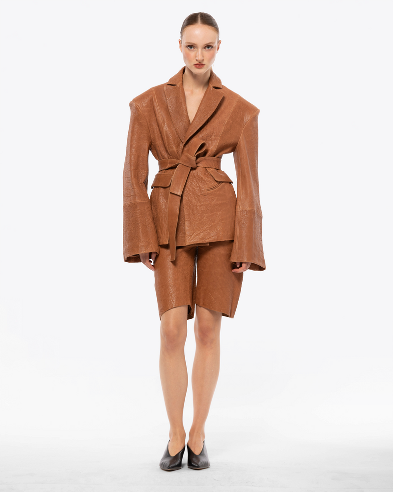 BERMUDA EN CUIR