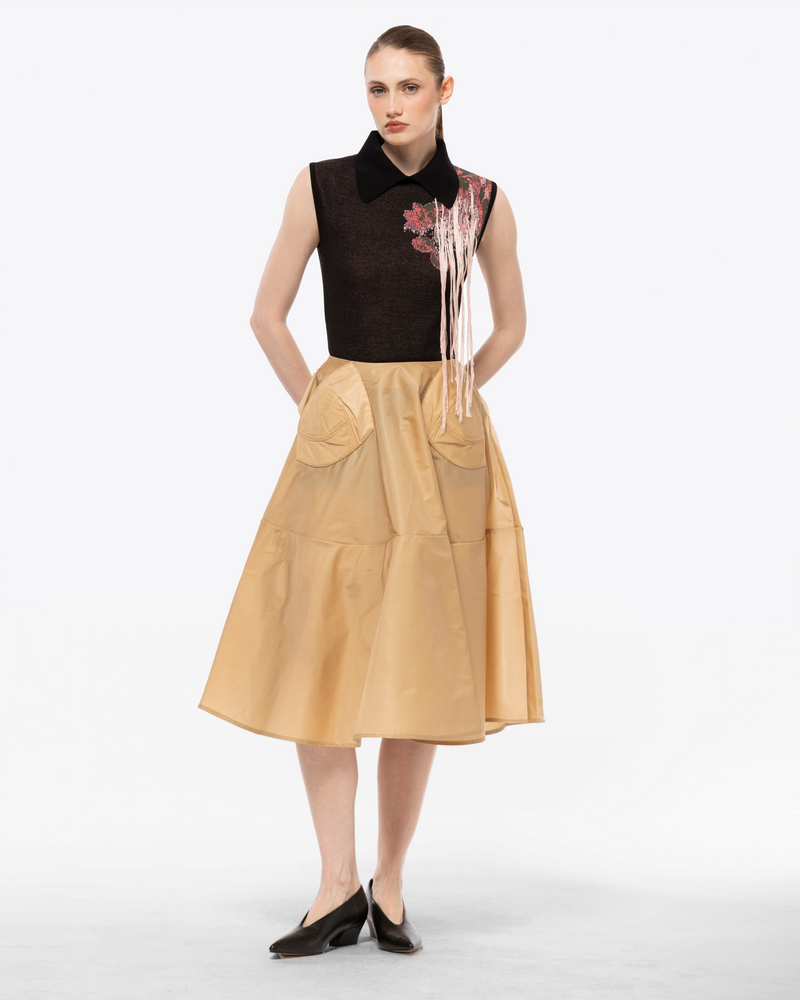 JUPE MIDI LYRA EN NYLON