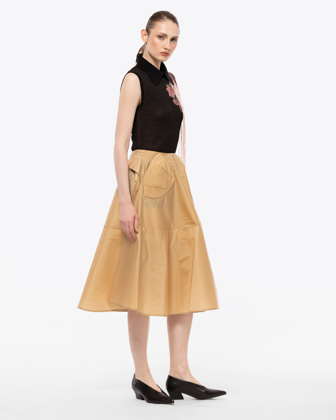 JUPE MIDI LYRA EN NYLON