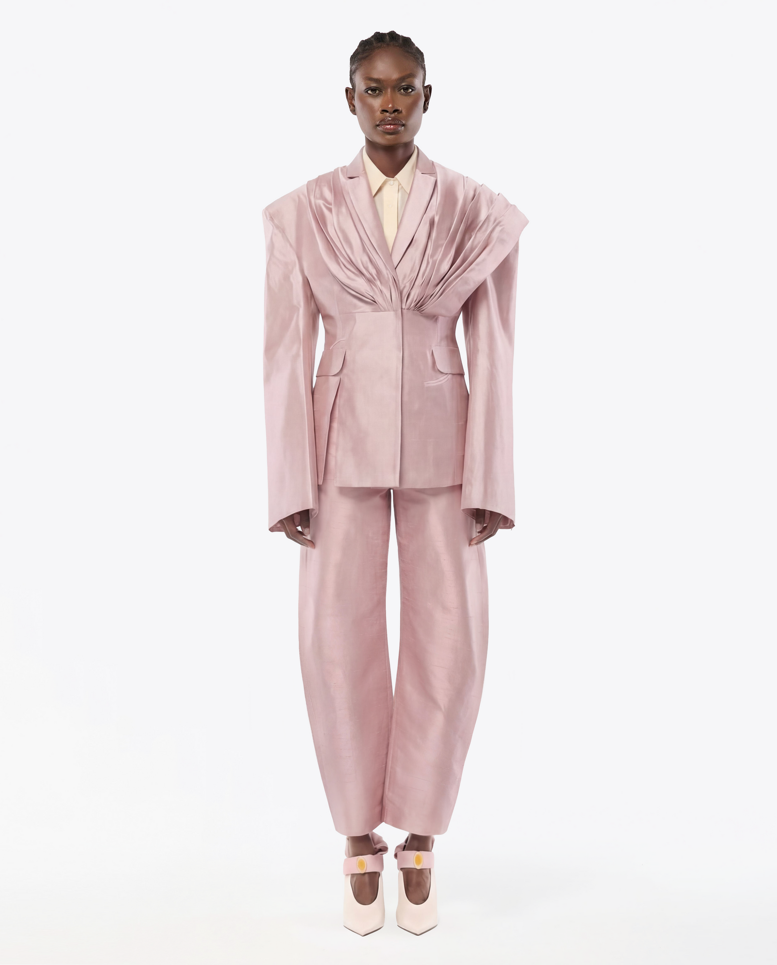 PANTALON ÉVASÉ EN SOIE SHANTUNG
