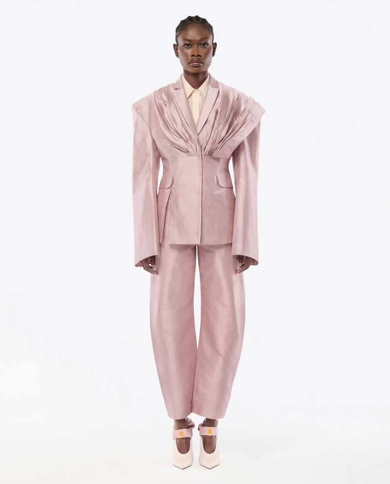 PANTALON ÉVASÉ EN SOIE SHANTUNG