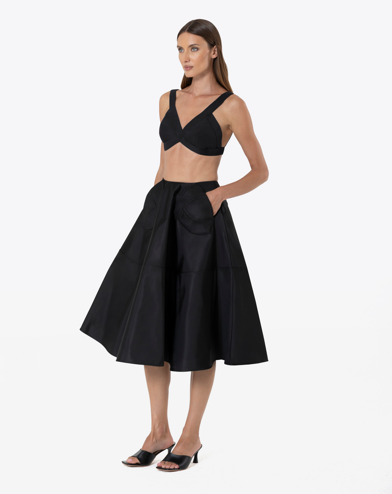 LYRA MIDI SKIRT IN NYLON
