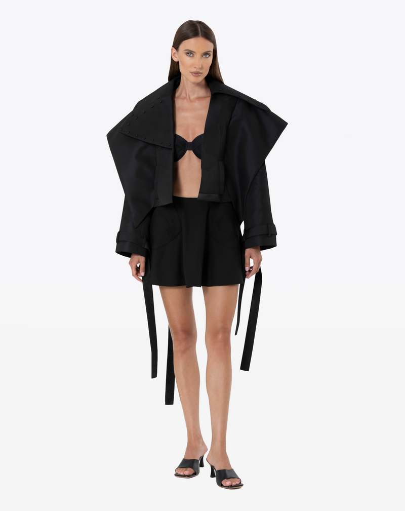 CROPPED TRENCH COAT IN COTTON