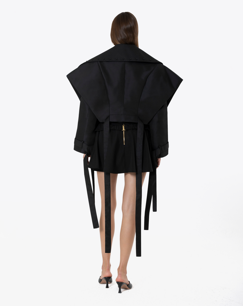 CROPPED TRENCH COAT IN COTTON