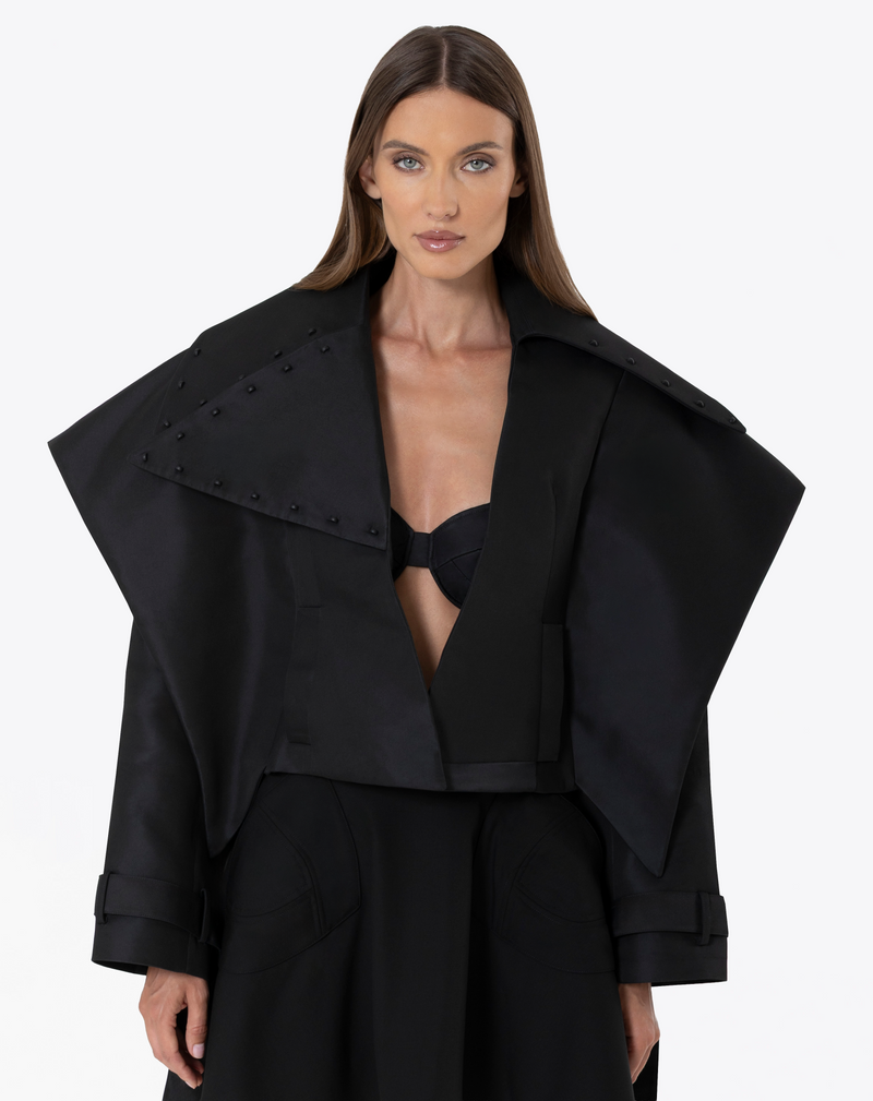 CROPPED TRENCH COAT IN COTTON