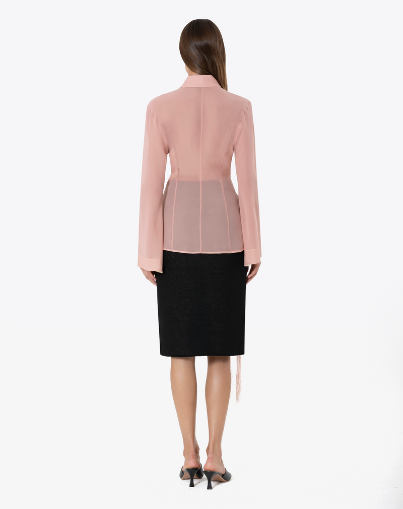 TWO-TONE SHIRT IN SILK GEORGETTE
