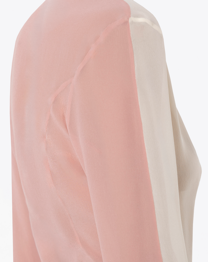 TWO-TONE SHIRT IN SILK GEORGETTE