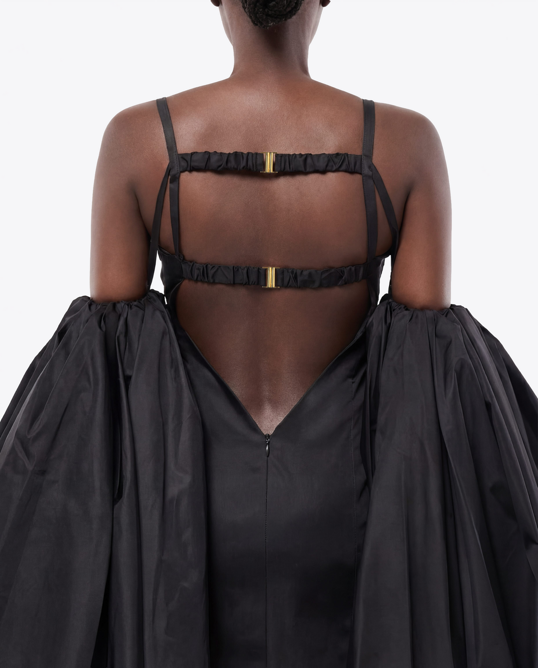 ROBE MIDI DRAPÉE EN NYLON