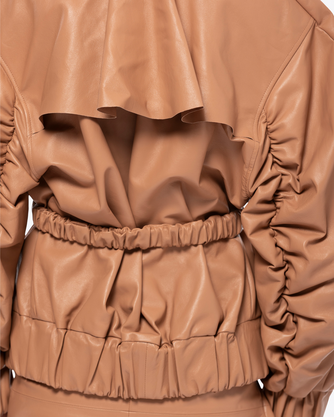 BOMBER EN CUIR DRAPÉ