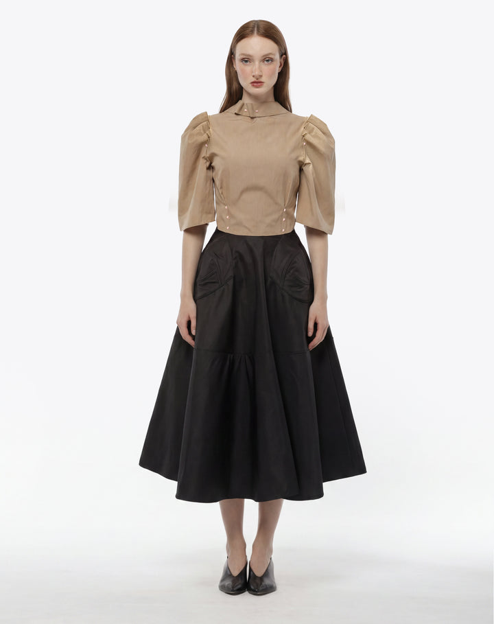 JUPE MIDI LYRA EN NYLON