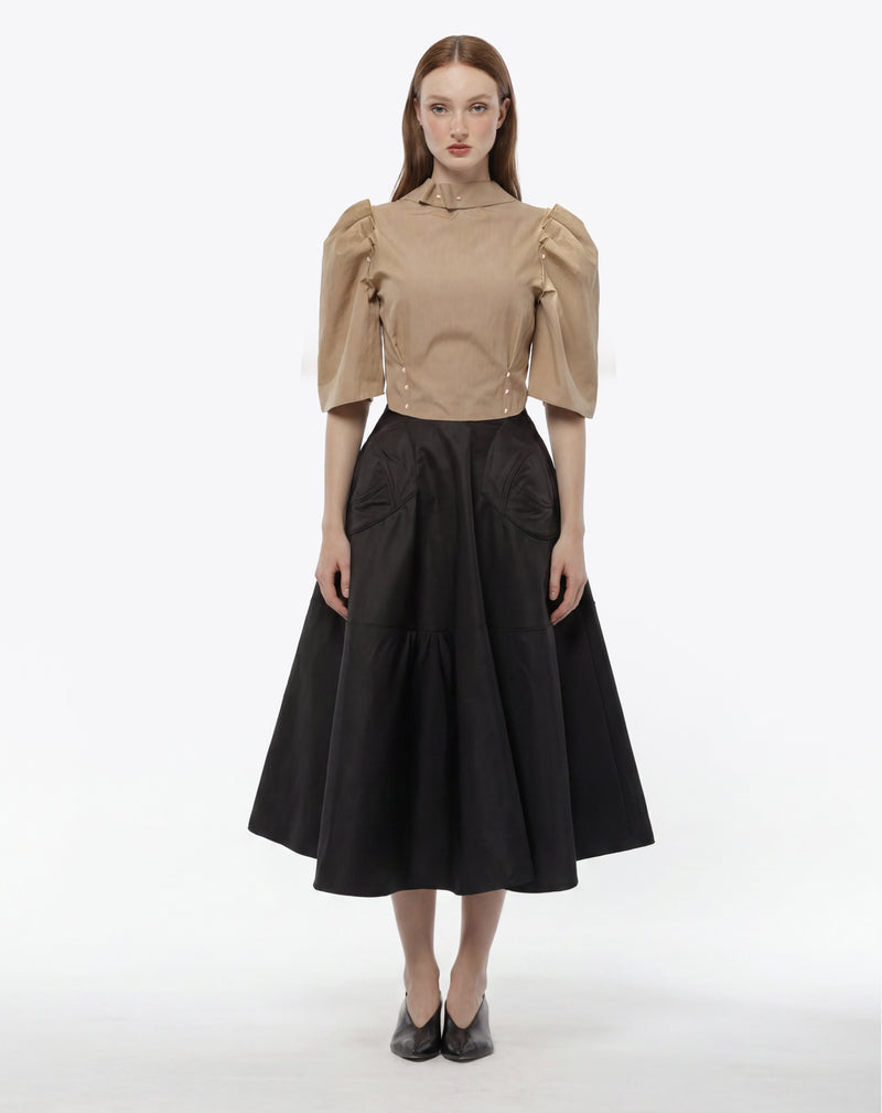 JUPE MIDI LYRA EN NYLON