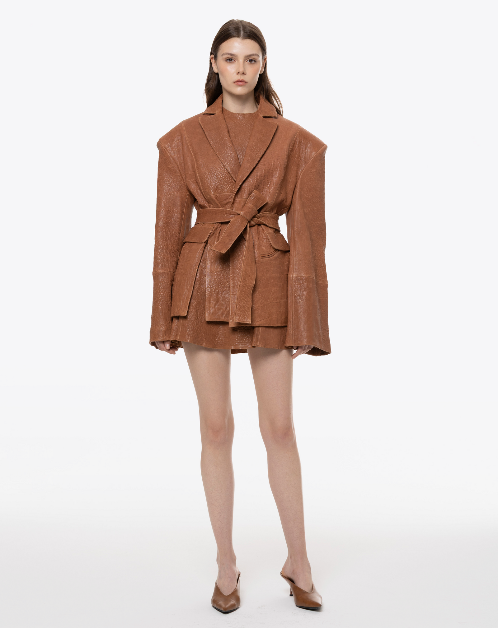 LEATHER MINI DRESS