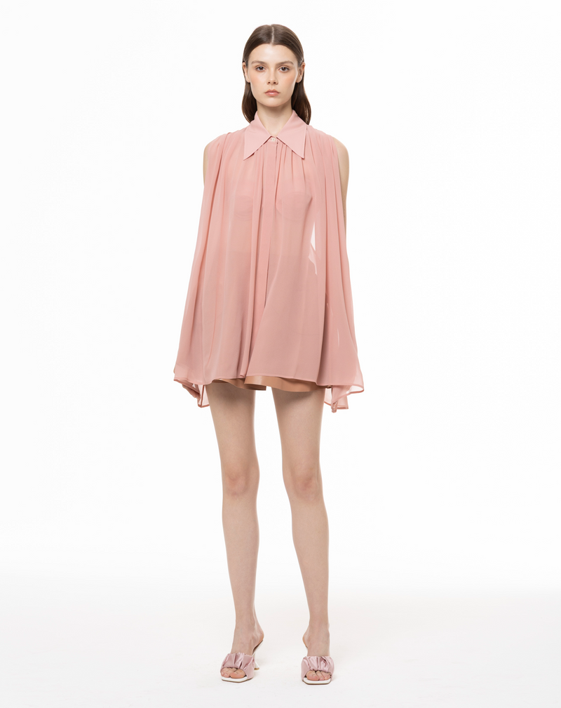 LONG SHIRT IN SILK GEORGETTE