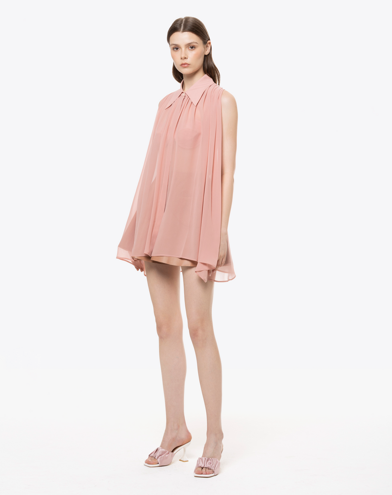LONG SHIRT IN SILK GEORGETTE