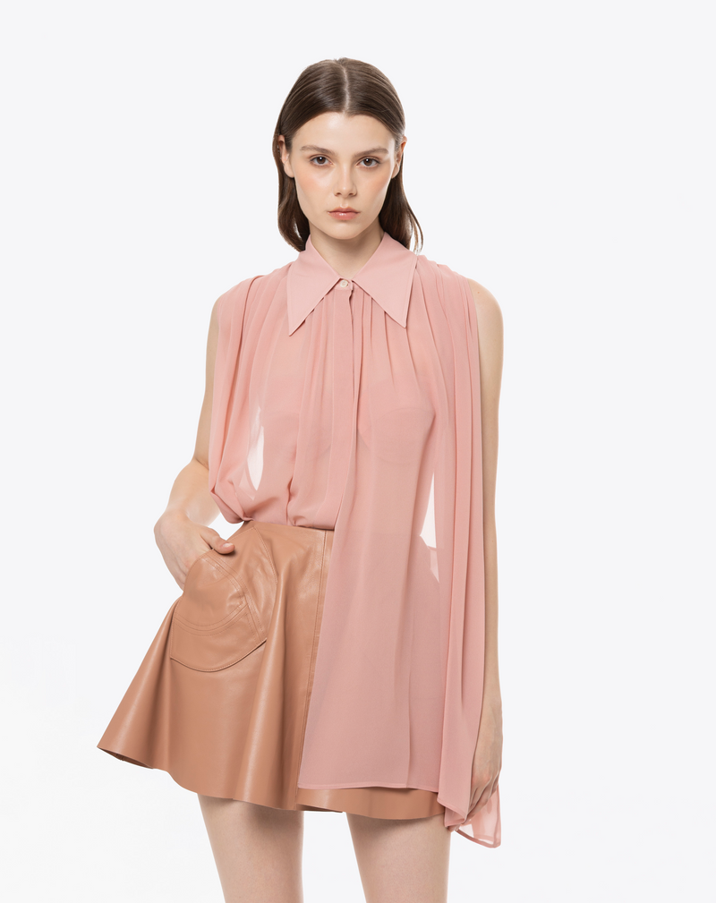 CAMISA LARGA DE GEORGETTE DE SEDA