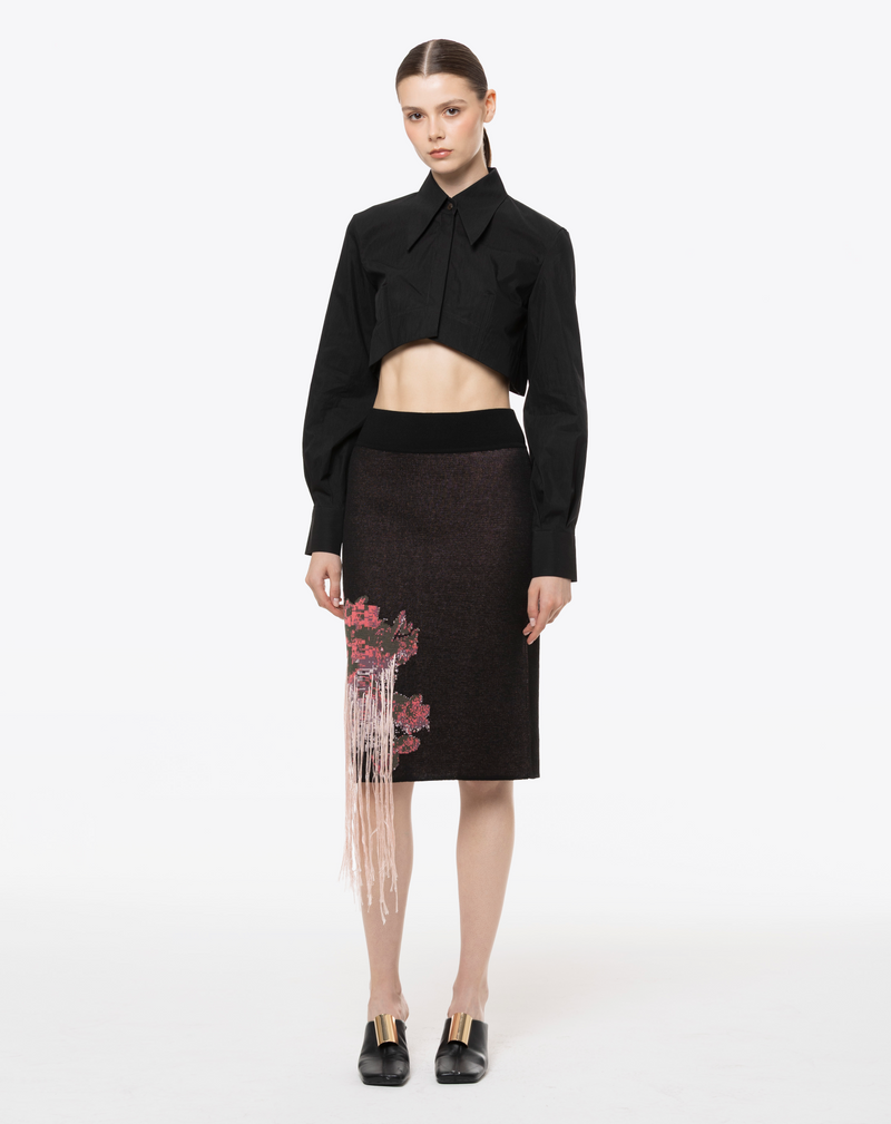 CAMICIA CROPPED IN COTONE 