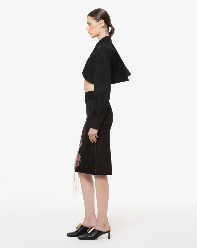 CAMICIA CROPPED IN COTONE 