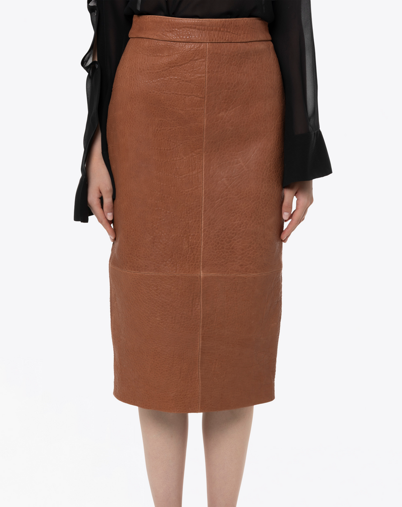 MIDI LEATHER SKIRT