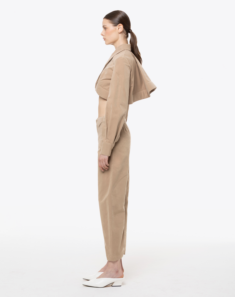 CAMICIA CROPPED IN COTONE 