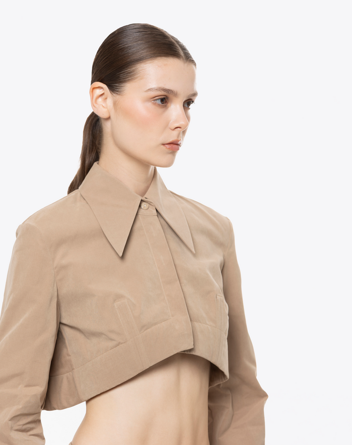 CAMICIA CROPPED IN COTONE 