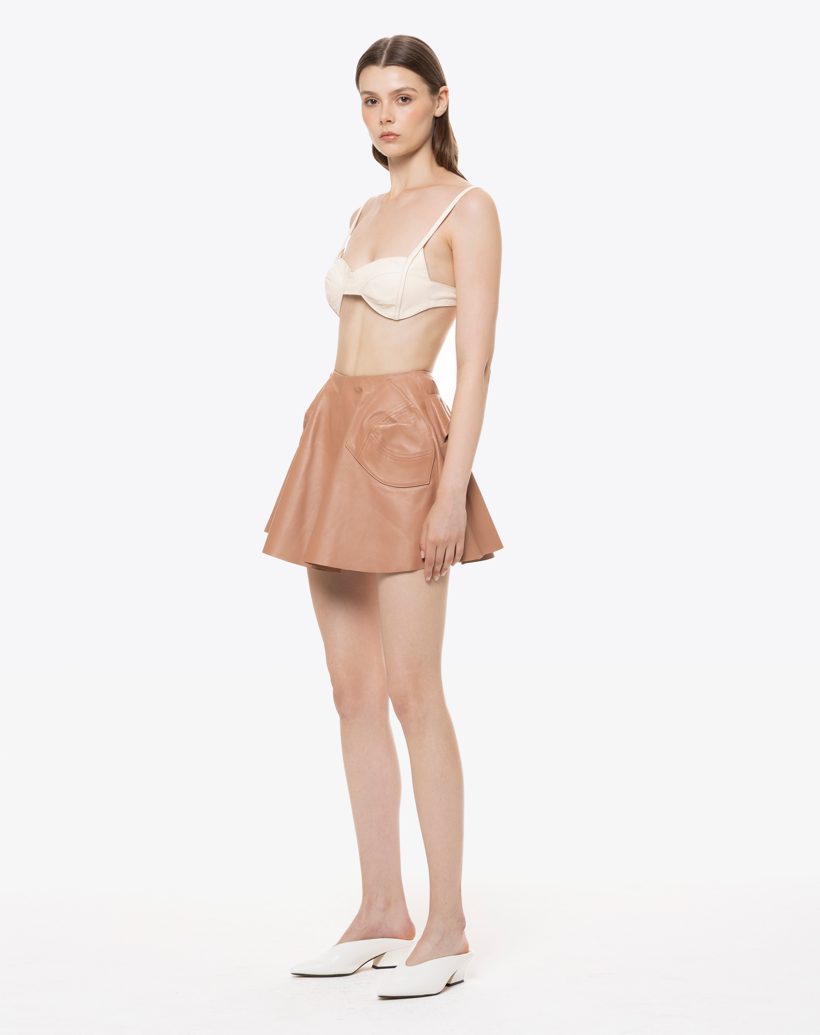 LEATHER BRA TOP